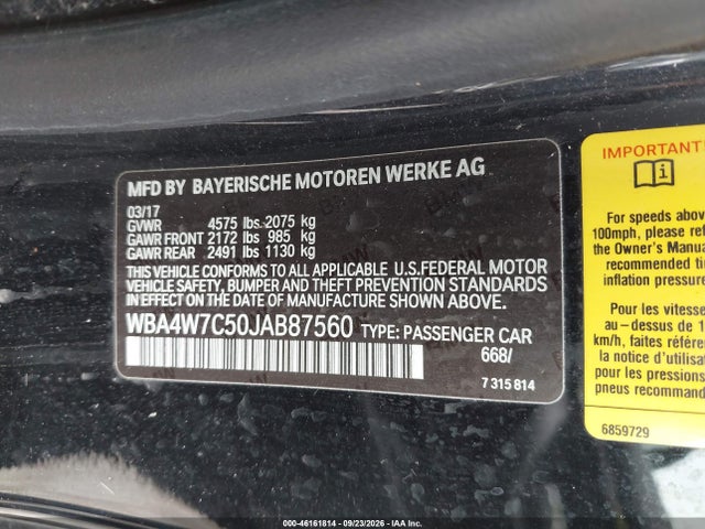 Продажа на аукционе авто 2018 Bmw 440i, vin: WBA4W7C50JAB87560, номер лота: 46161814