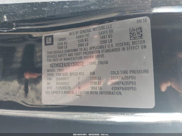 Продажа на аукционе авто 2016 Gmc Canyon 2wd Sle, vin: 1GTH5CEA2G1368272, номер лота: 46161891