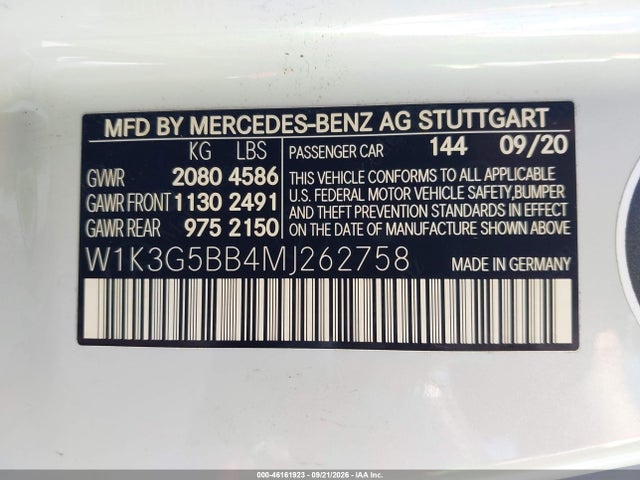 Продаж на аукціоні авто 2021 Mercedes-benz Amg A 35 4matic, vin: W1K3G5BB4MJ262758, номер лоту: 46161923