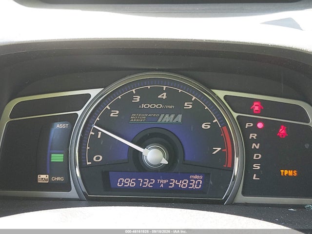 46161928 :رقم المزاد ، JHMFA362X9S013677 vin ، 2009 Honda Civic Hybrid مزاد بيع