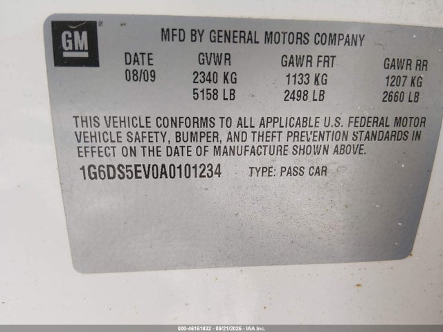 Продаж на аукціоні авто 2010 Cadillac Cts Premium, vin: 1G6DS5EV0A0101234, номер лоту: 46161932