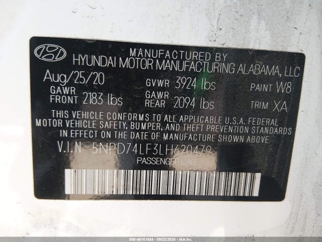 Hyundai ELANTRA SE 2020 5NPD74LF3LH620479 Image 9