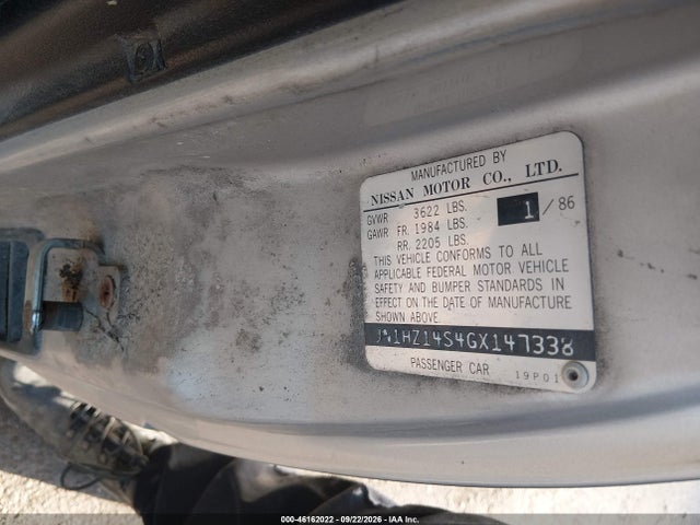 Продаж на аукціоні авто 1986 Nissan 300zx, vin: JN1HZ14S4GX147338, номер лоту: 46162022