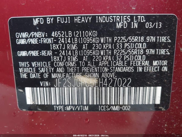 Subaru Forester 2.0xt Touring 2014 JF2SJGPC5EH427022 Image 9