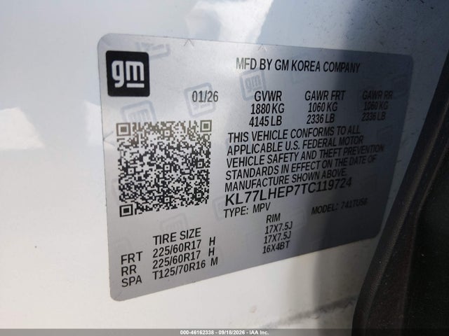 KL77LHEP7TC119724 Chevrolet Trax Fwd Lt