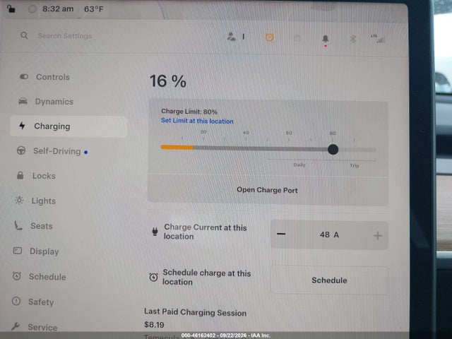46162402 :رقم المزاد ، 5YJ3E1EB0NF265525 vin ، 2022 Tesla Model 3 Long Range مزاد بيع