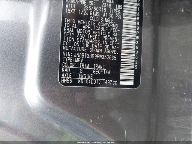 2023 Nissan Rogue Sv Intelligent Awd მანქანა იყიდება აუქციონზე, vin: JN8BT3BB9PW352635, აუქციონის ნომერი: 46162422