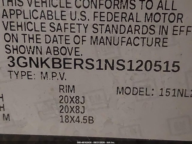 Aukcja sprzedaży 2022 Chevrolet Blazer Fwd Rs, vin: 3GNKBERS1NS120515, numer aukcji: 46162438