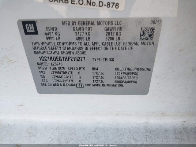 Chevrolet Silverado 2500hd Wt 2017 1GC1KUEG7HF218277 Image 9