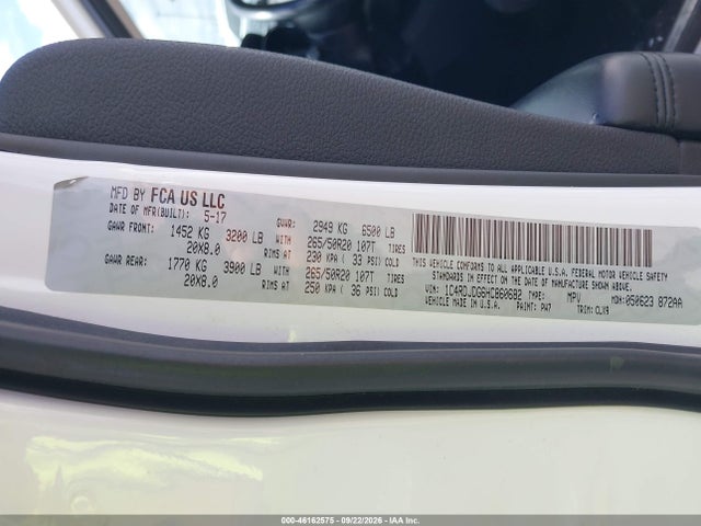 Продаж на аукціоні авто 2017 Dodge Durango Gt Awd, vin: 1C4RDJDG6HC860682, номер лоту: 46162575