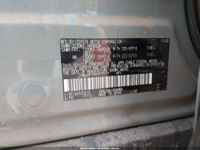 46162660 :رقم المزاد ، JTMB6RFVXPD079937 vin ، 2023 Toyota Rav4 Hybrid Xle Premium مزاد بيع