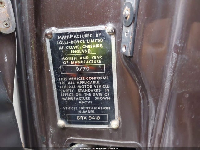 Продажа на аукционе авто 1971 Roll Royce Slver Shadow, vin: SRX9418, номер лота: 46162710