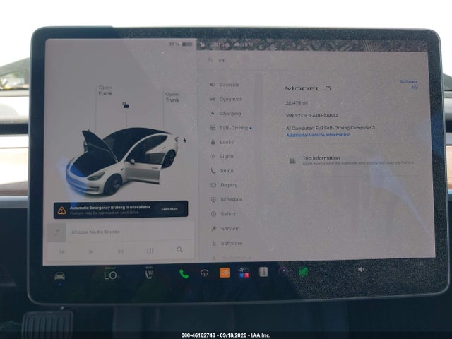 Aukcja sprzedaży 2022 Tesla Model 3 Rear-wheel Drive, vin: 5YJ3E1EA1NF109162, numer aukcji: 46162749