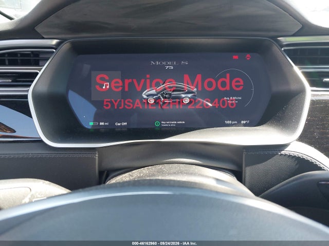 46162960 :رقم المزاد ، 5YJSA1E12HF226406 vin ، 2017 Tesla Model S 60/75 مزاد بيع
