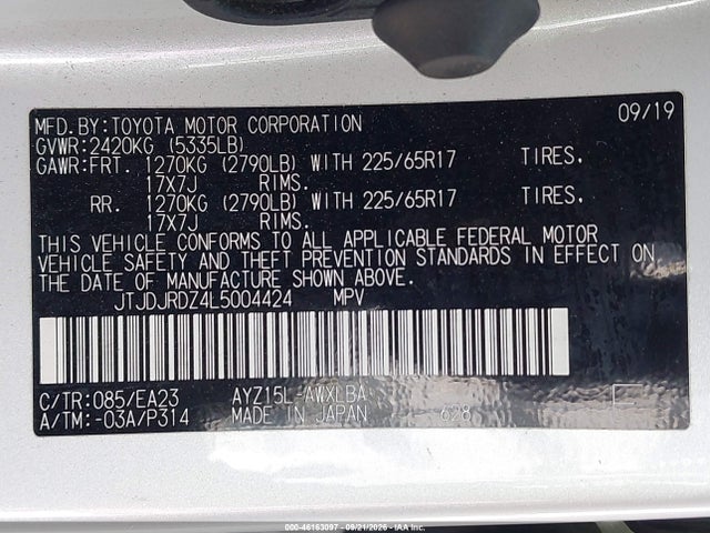 Продаж на аукціоні авто 2020 Lexus Nx 300h, vin: JTJDJRDZ4L5004424, номер лоту: 46163097