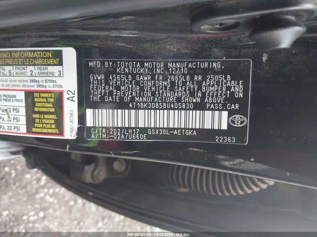 Продаж на аукціоні авто 2011 Toyota Avalon, vin: 4T1BK3DB5BU405830, номер лоту: 46163120
