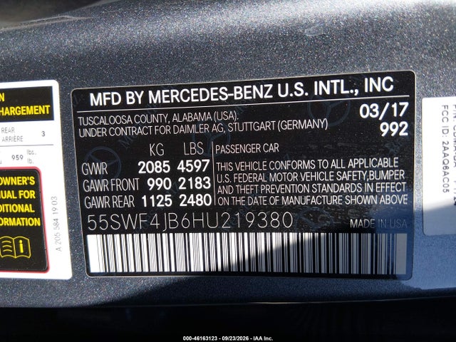 55SWF4JB6HU219380 Mercedes-Benz C 300