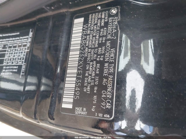 Продажа на аукционе авто 1997 Bmw 328is, vin: WBABG232XVET35495, номер лота: 46163349