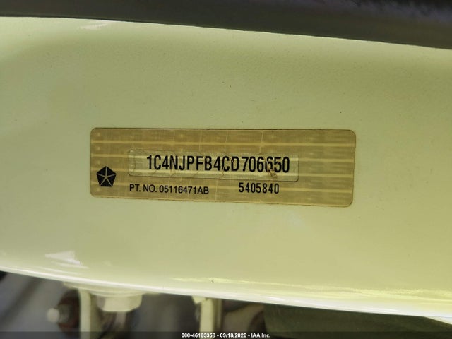 46163358 :رقم المزاد ، 1C4NJPFB4CD706650 vin ، 2012 Jeep Patriot Latitude مزاد بيع
