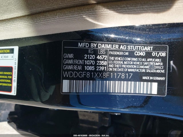 Продажа на аукционе авто 2008 Mercedes-benz C 300 Luxury 4matic/sport 4matic, vin: WDDGF81XX8F117817, номер лота: 46163669