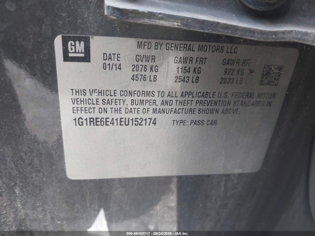 Aukcja sprzedaży 2014 Chevrolet Volt, vin: 1G1RE6E41EU152174, numer aukcji: 46163717