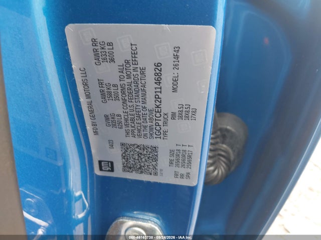 Aukcja sprzedaży 2023 Chevrolet Colorado 4wd  Short Box Lt, vin: 1GCPTCEK2P1146826, numer aukcji: 46163738