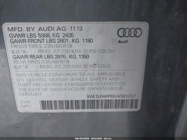 Aukcja sprzedaży 2014 Audi Q5 2.0t Premium, vin: WA1LFAFP6EA060267, numer aukcji: 46163809