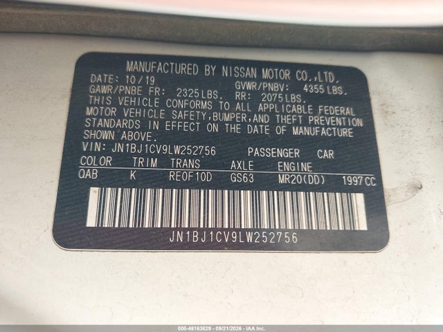 46163829 :رقم المزاد ، JN1BJ1CV9LW252756 vin ، 2020 Nissan Rogue Sport Sv Fwd Xtronic Cvt مزاد بيع