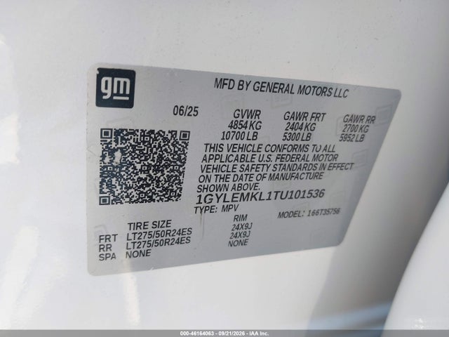 Продаж на аукціоні авто 2026 Cadillac Escalade Hybrid, vin: 1GYLEMKL1TU101536, номер лоту: 46164063