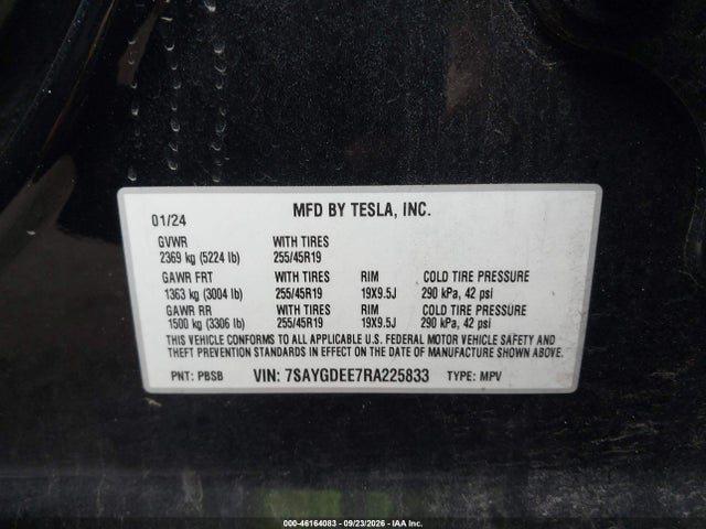 7SAYGDEE7RA225833 Tesla Model Y Long Range Dual Motor All-wheel Drive