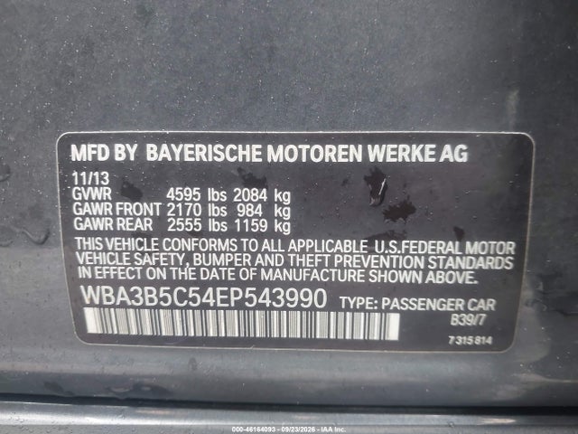 Aukcja sprzedaży 2014 Bmw 328i Xdrive, vin: WBA3B5C54EP543990, numer aukcji: 46164093