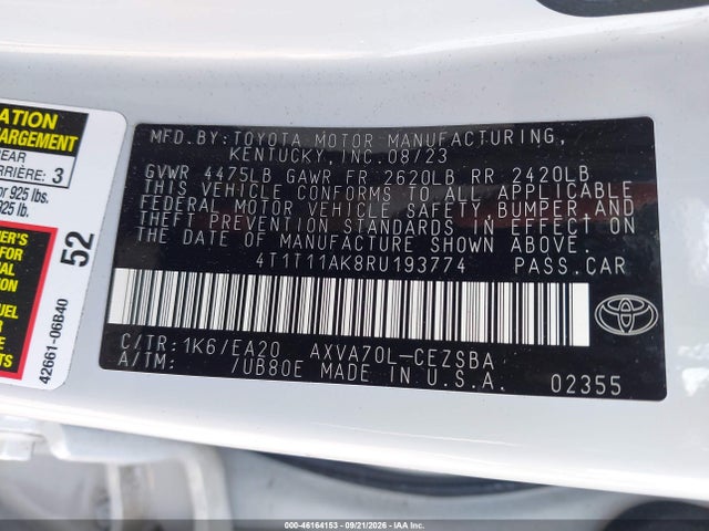 Продаж на аукціоні авто 2024 Toyota Camry Se, vin: 4T1T11AK8RU193774, номер лоту: 46164153