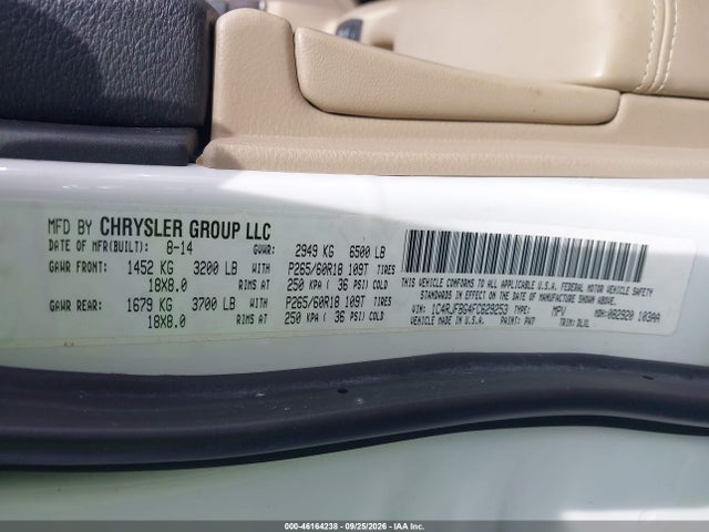 46164238 :رقم المزاد ، 1C4RJFBG4FC629253 vin ، 2015 Jeep Grand Cherokee Limited مزاد بيع