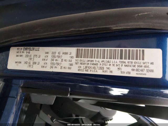 2009 Jeep Wrangler X მანქანა იყიდება აუქციონზე, vin: 1J8FA24149L712828, აუქციონის ნომერი: 46164253