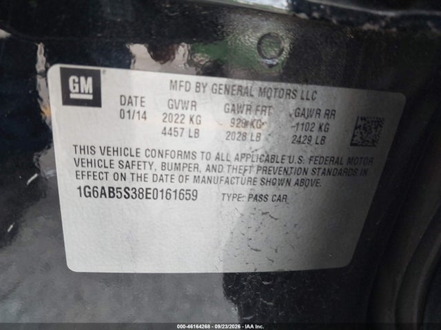 Aukcja sprzedaży 2014 Cadillac Ats Luxury, vin: 1G6AB5S38E0161659, numer aukcji: 46164268