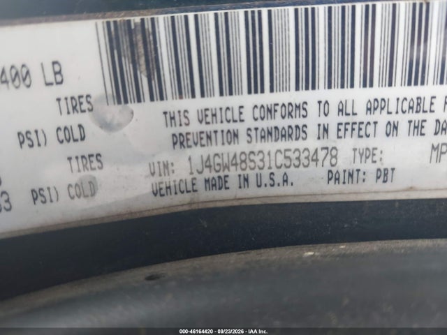Продаж на аукціоні авто 2001 Jeep Grand Cherokee Laredo, vin: 1J4GW48S31C533478, номер лоту: 46164420