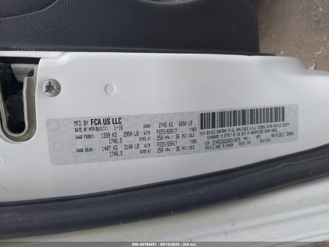 46164451 :رقم المزاد ، 2C4RDGBG3GR314076 vin ، 2016 Dodge Grand Caravan Se Plus مزاد بيع