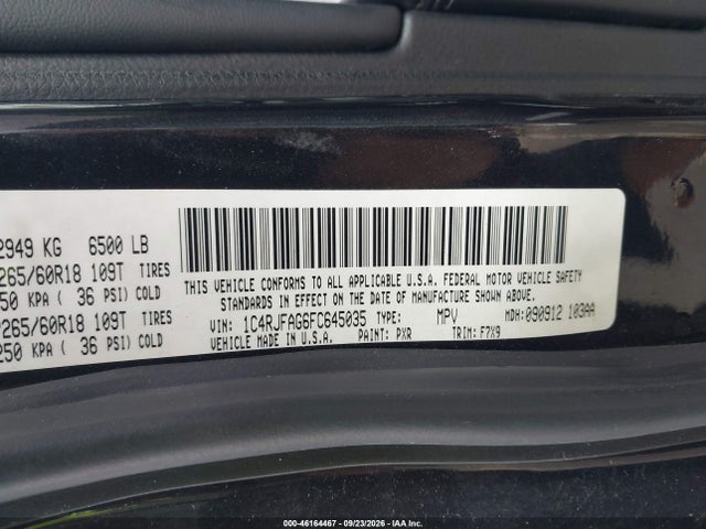 Продаж на аукціоні авто 2015 Jeep Grand Cherokee Laredo, vin: 1C4RJFAG6FC645035, номер лоту: 46164467