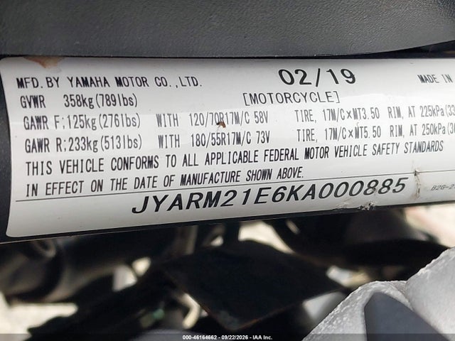 Yamaha XSR700 2019 JYARM21E6KA000885 Image 10