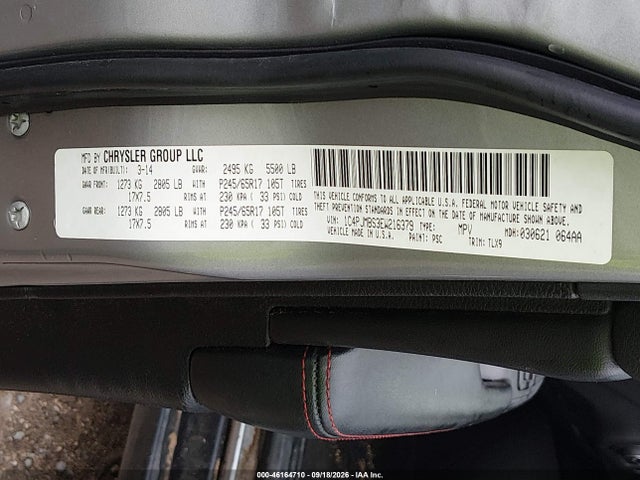 Продажа на аукционе авто 2014 Jeep Cherokee Trailhawk, vin: 1C4PJMBS3EW216379, номер лота: 46164710