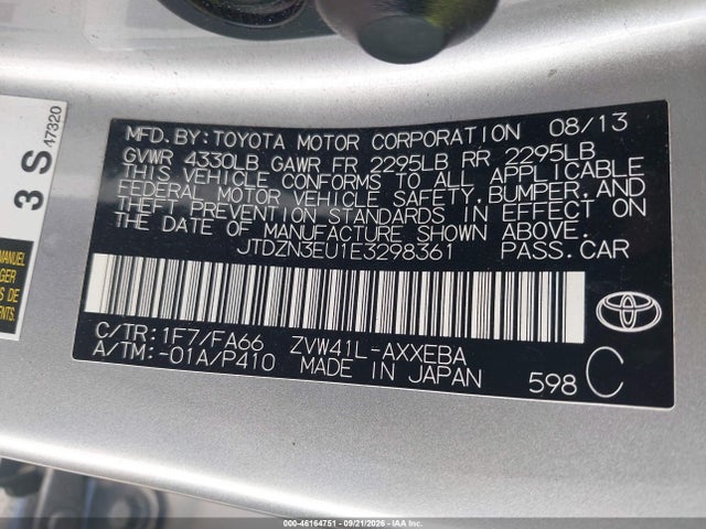 Продаж на аукціоні авто 2014 Toyota Prius V Three, vin: JTDZN3EU1E3298361, номер лоту: 46164751