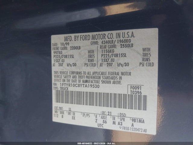 Продаж на аукціоні авто 2000 Ford Ranger Xl/xlt, vin: 1FTYR10C8YTA19530, номер лоту: 46164822