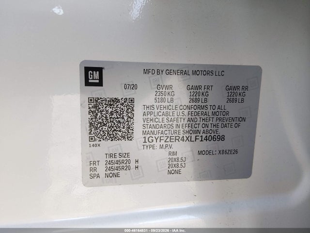 Продаж на аукціоні авто 2020 Cadillac Xt4 Fwd Sport, vin: 1GYFZER4XLF140698, номер лоту: 46164831