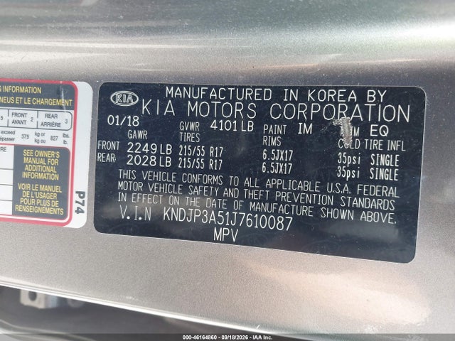 Aukcja sprzedaży 2018 Kia Soul +, vin: KNDJP3A51J7610087, numer aukcji: 46164860
