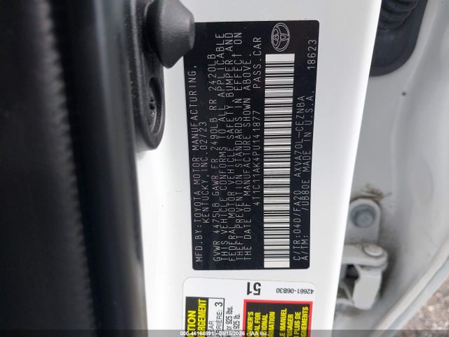 Aukcja sprzedaży 2023 Toyota Camry Le, vin: 4T1C11AK4PU141877, numer aukcji: 46164891