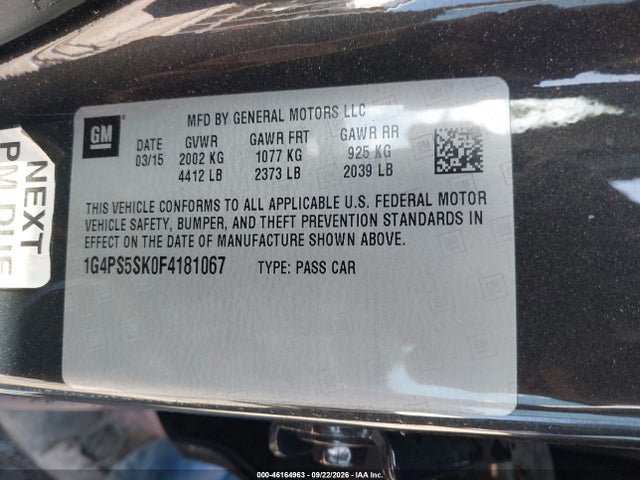 Продажа на аукционе авто 2015 Buick Verano Leather Group, vin: 1G4PS5SK0F4181067, номер лота: 46164963