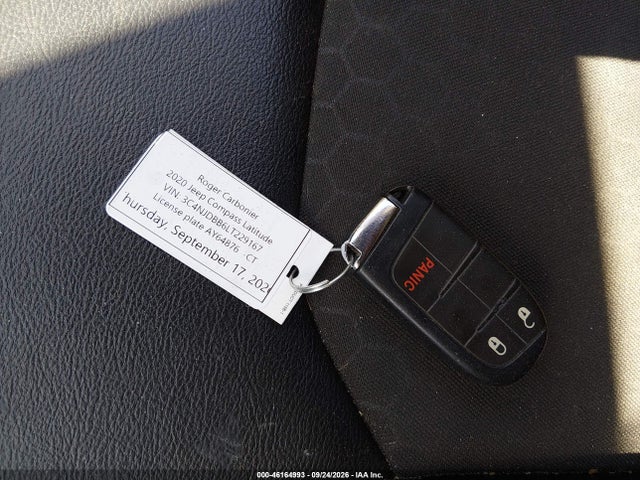 46164993 :رقم المزاد ، 3C4NJDBB6LT229167 vin ، 2020 Jeep Compass Latitude 4x4 مزاد بيع