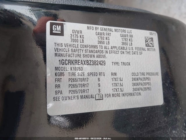 Aukcja sprzedaży 2011 Chevrolet Silverado 1500 Ls, vin: 1GCRKREAXBZ382429, numer aukcji: 46165010