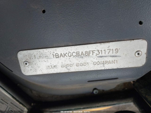 46165166 :رقم المزاد ، 1BAKGCBA8FF311719 vin ، 2015 Blue Bird School Bus / Transit Bus مزاد بيع