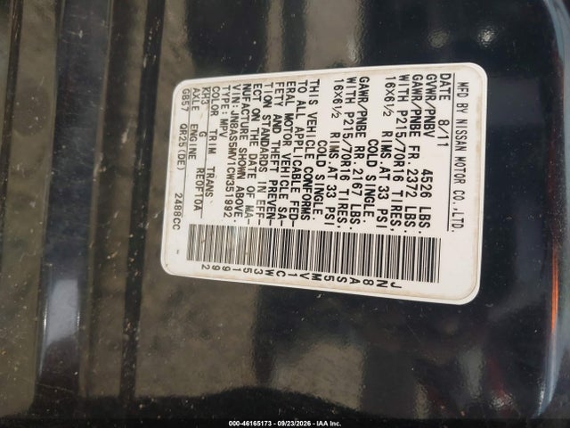Продажа на аукционе авто 2012 Nissan Rogue S, vin: JN8AS5MV1CW351992, номер лота: 46165173